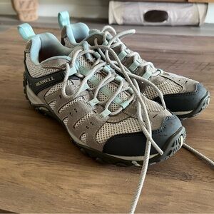 Merrell Gray and Blue Hiking Sneakers